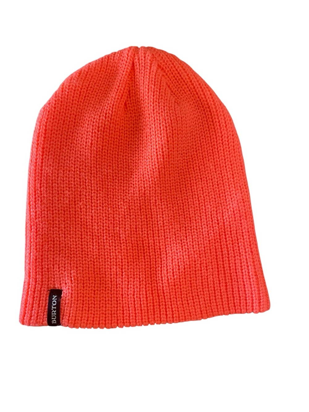 Burton Neon coral Knit Beanie Hat One Size Winter Ski Snowboard Ribbed